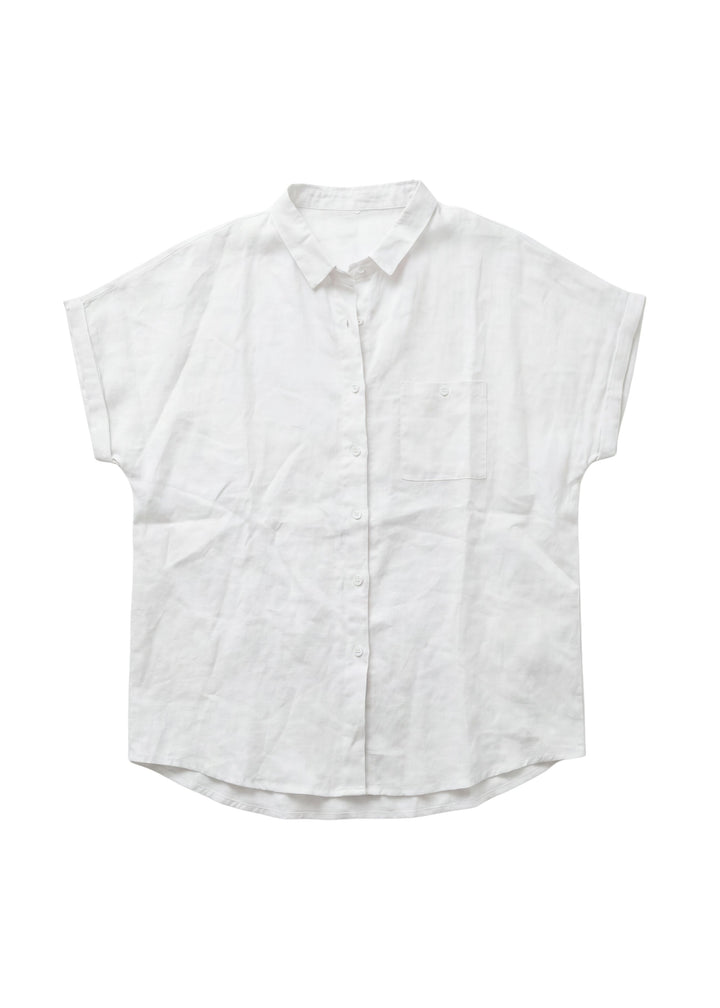 Relaxed Short Sleeve Shirt in Linen