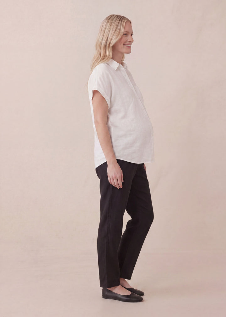 Relaxed Short Sleeve Shirt in Linen