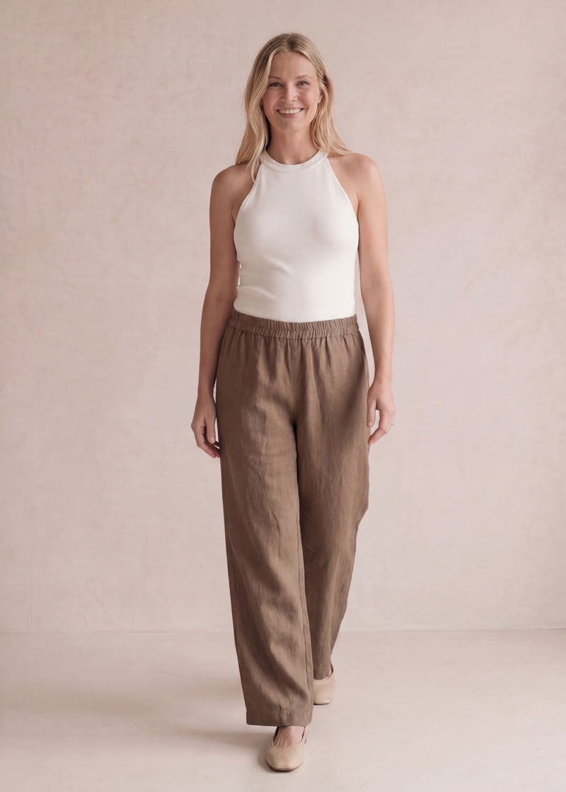 Relaxed Wide Leg Pant in Linen