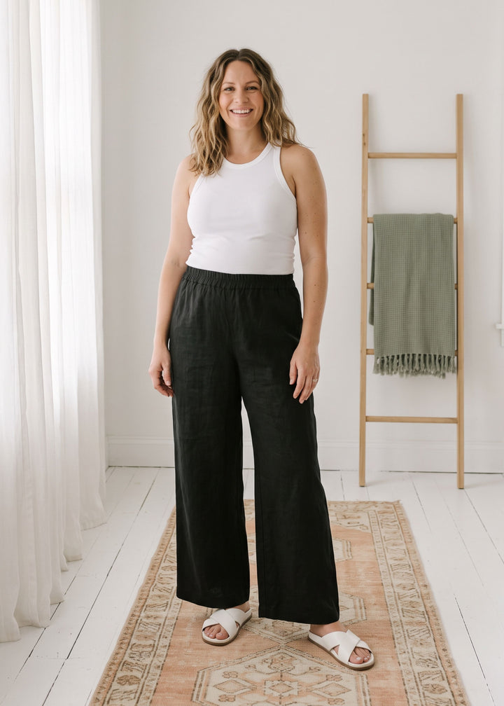 Relaxed Wide Leg Pant in Linen