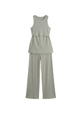 Rib Knit Nursing Top and Bottom Set
