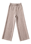 Ribbed Knit Wide-Leg Pants in Cotton Cashmere