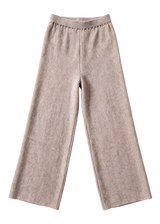 Ribbed Knit Wide-Leg Pants in Cotton Cashmere