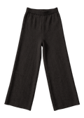 Flat lay of the Ebony Ribbed Knit Wide-Leg Pants in Cotton Cashmere