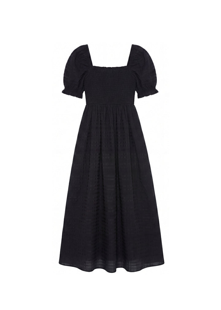 Romantic Square Neck Dress in Cotton Gauze