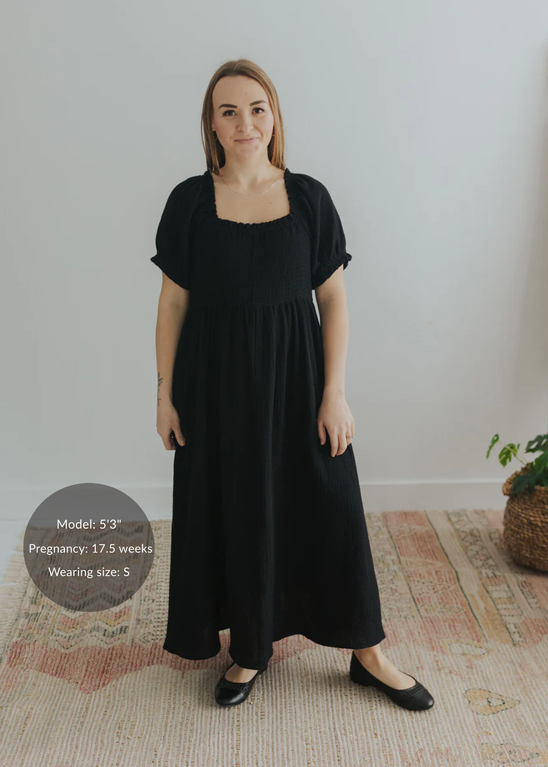 Romantic Square Neck Dress in Cotton Gauze