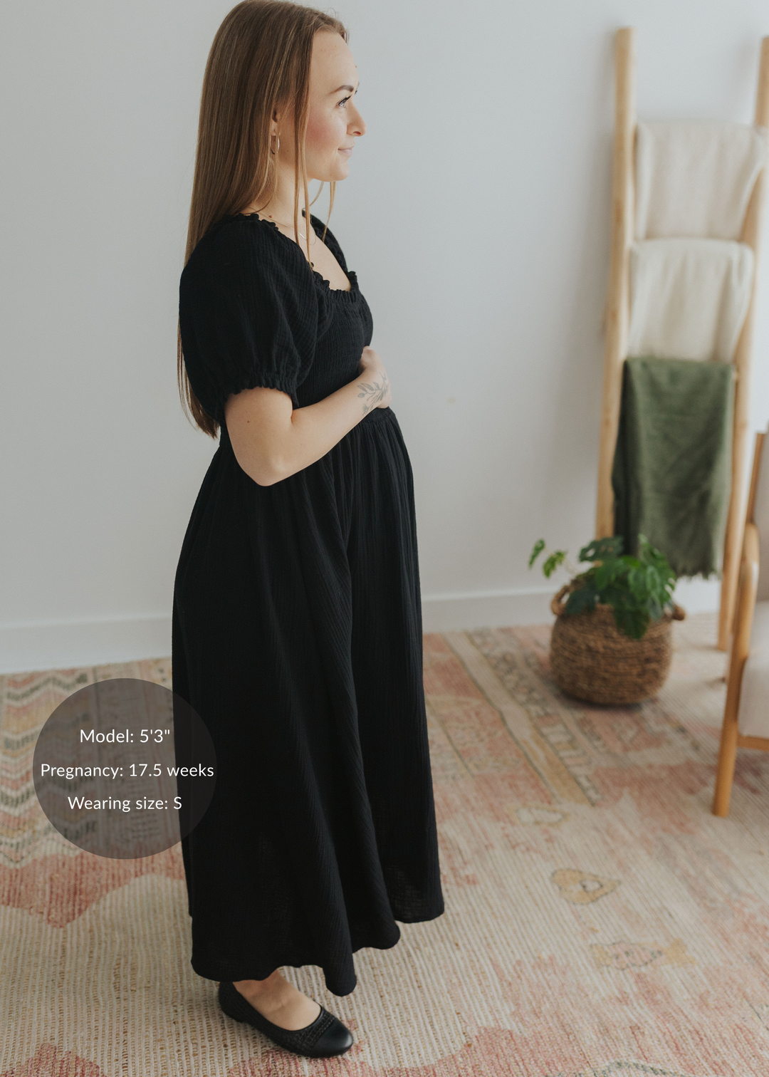 Romantic Square Neck Dress in Cotton Gauze