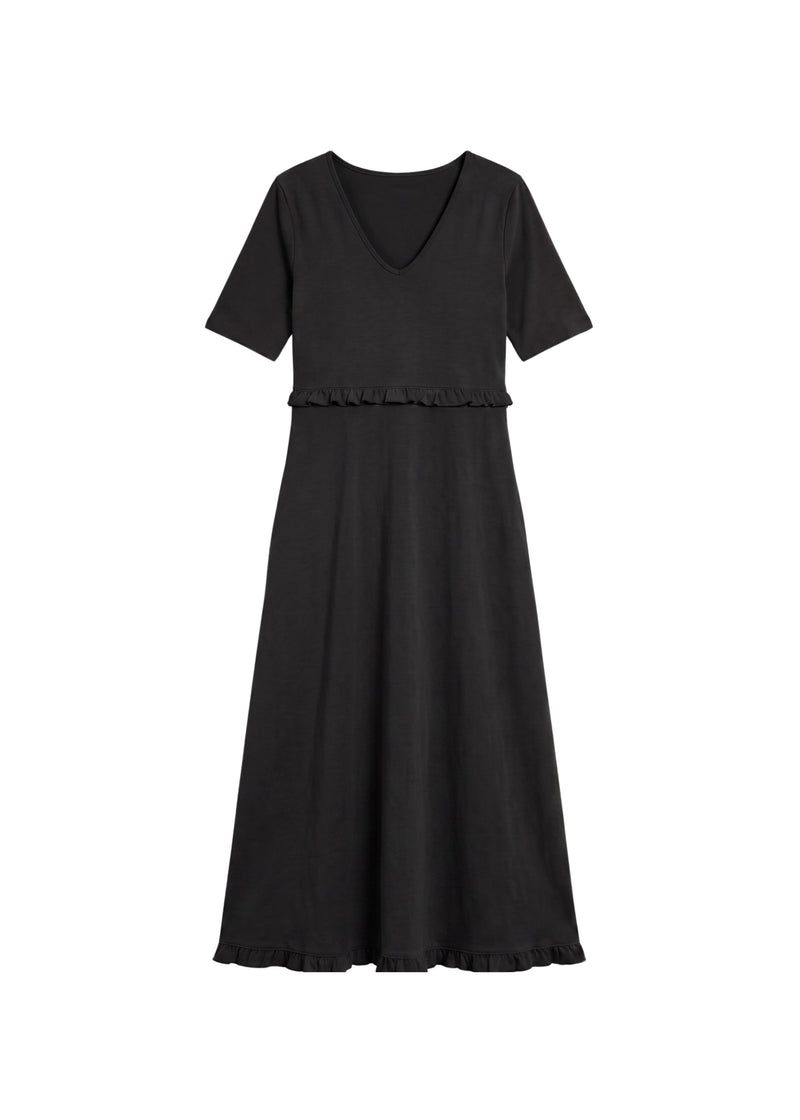 Ruffle Overlay Nursing Dress