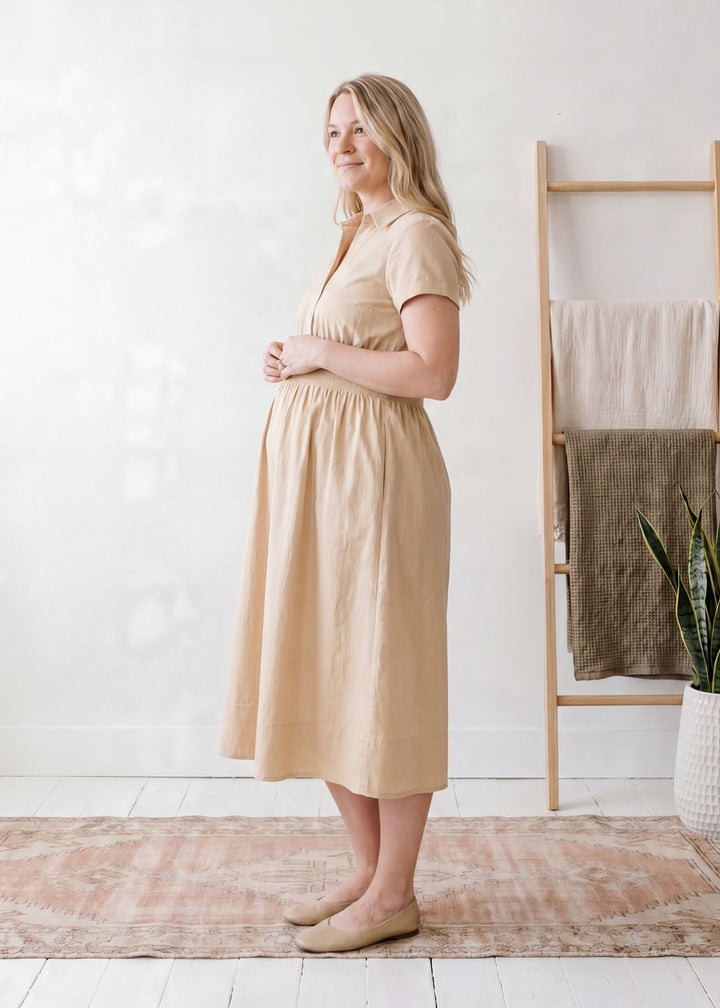 Sarah Shirt Dress in Cotton Poplin