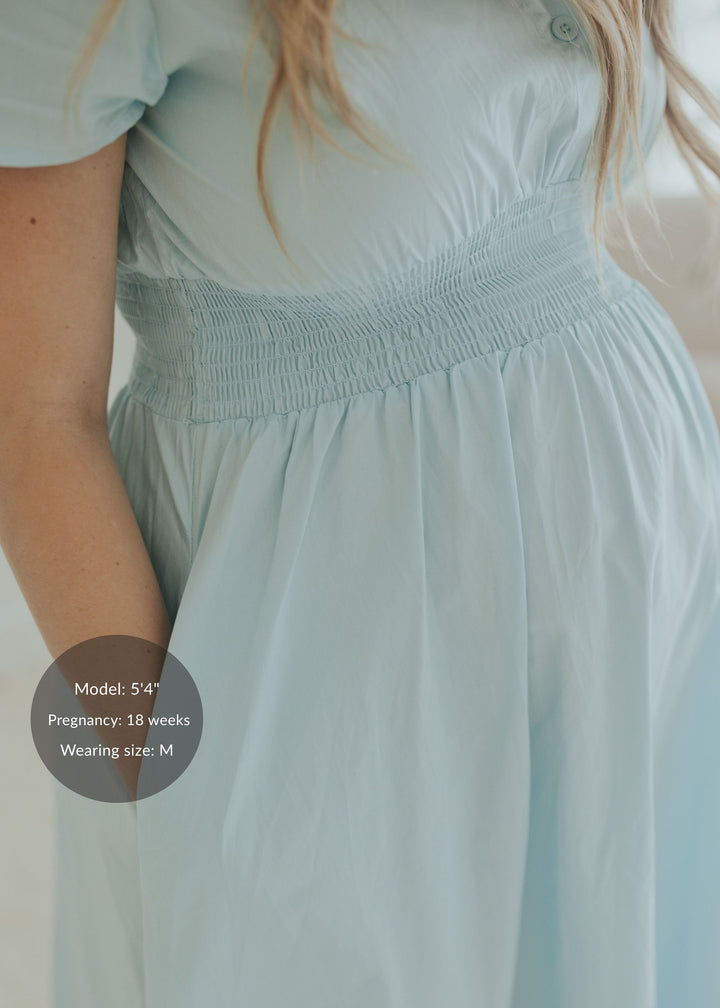 Sarah Shirt Dress in Cotton Poplin