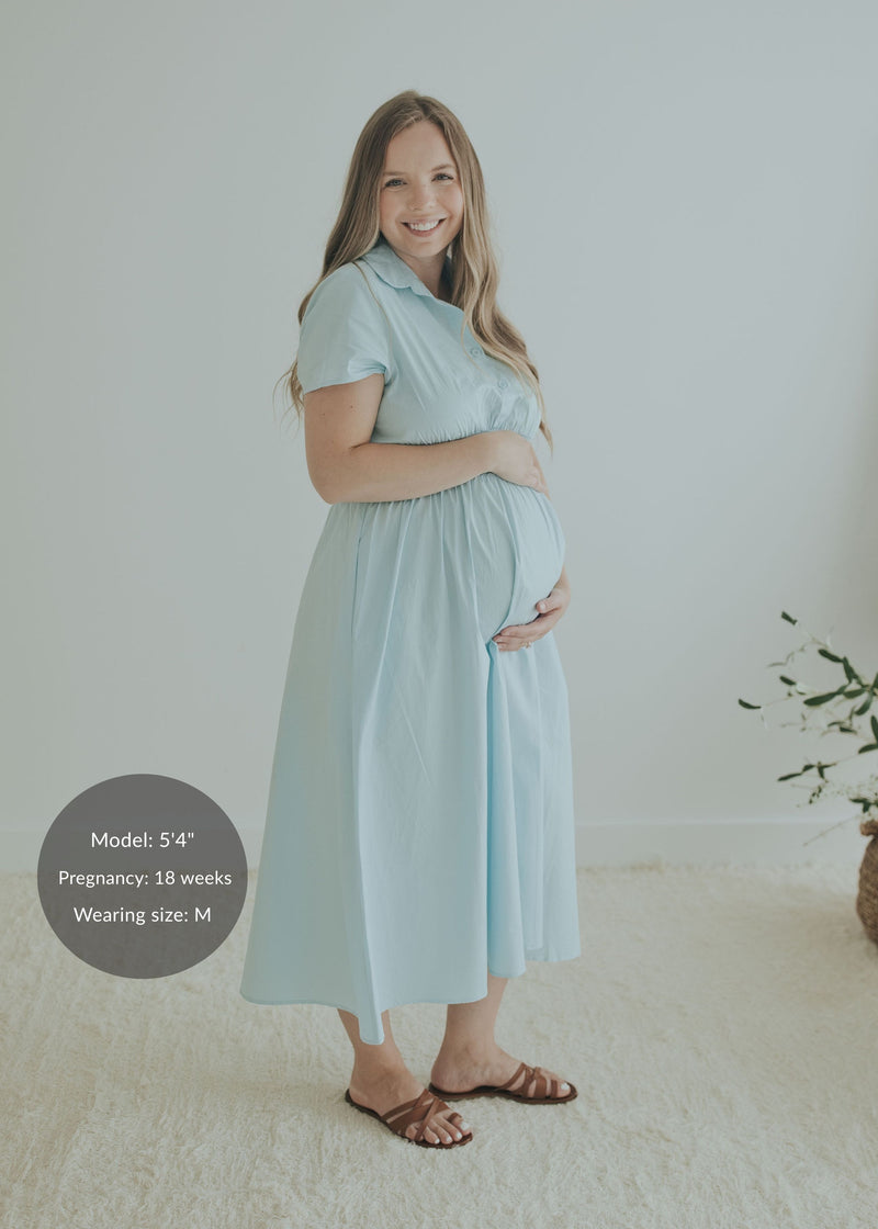 Sarah Shirt Dress | Cotton Poplin Maternity Dress