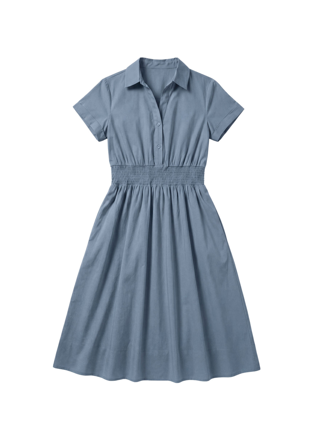 Sarah Shirt Dress in Cotton Poplin