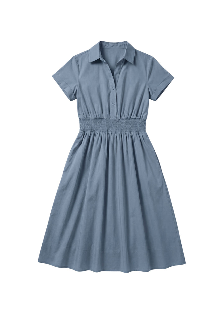 Sarah Shirt Dress in Cotton Poplin