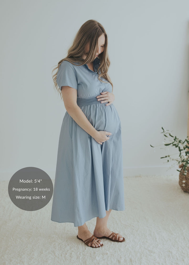 Sarah Shirt Dress in Cotton Poplin