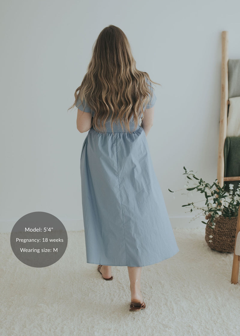 Sarah Shirt Dress in Cotton Poplin