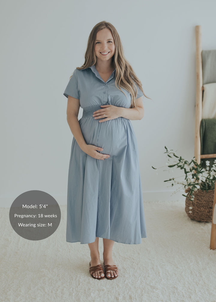 Sarah Shirt Dress in Cotton Poplin
