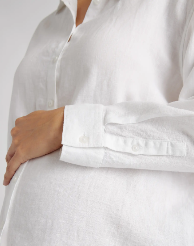 Linen Maternity Long Sleeve Shirt