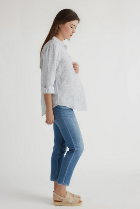 Linen Maternity Long Sleeve Shirt