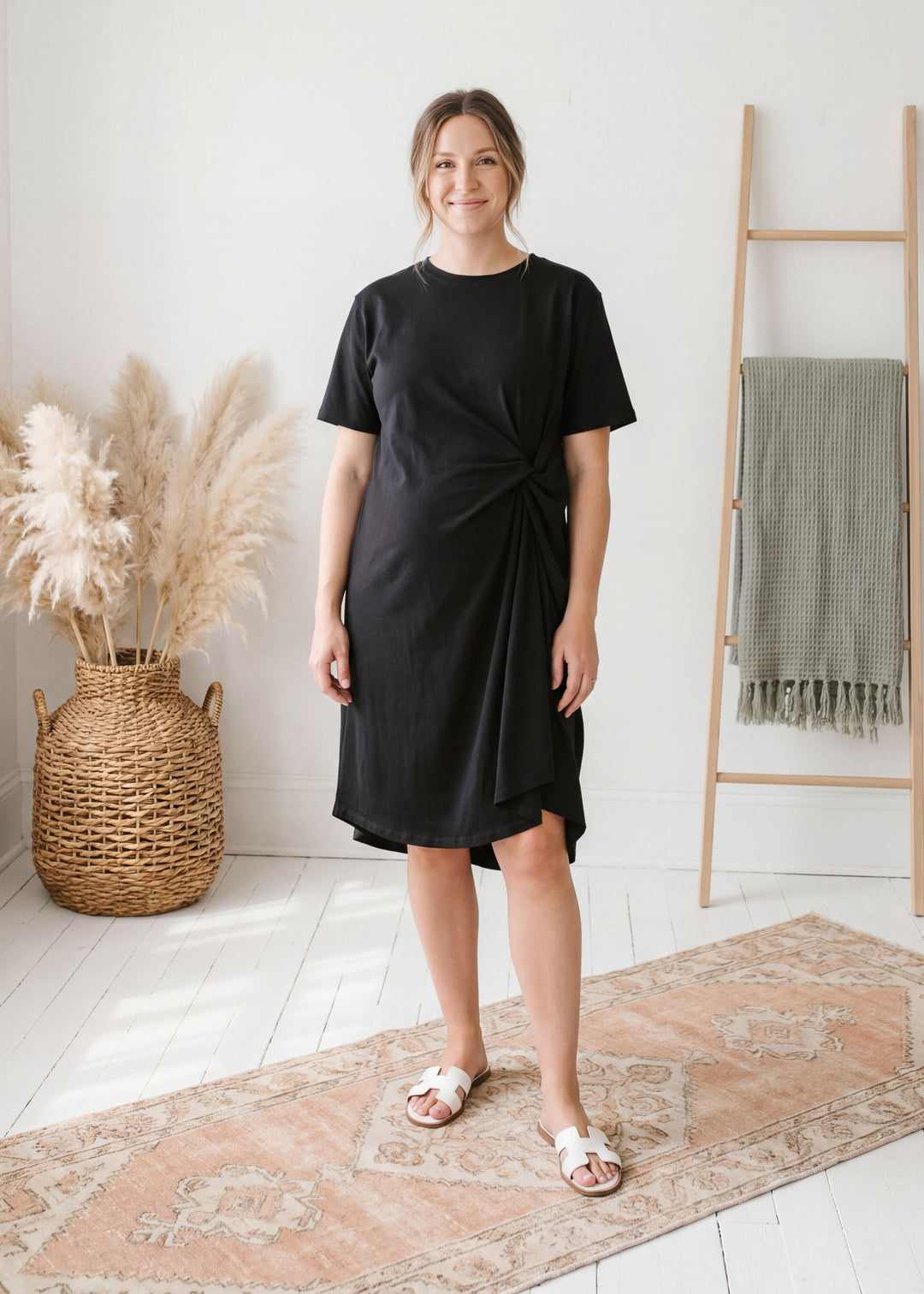 Side Knot Jersey Dress