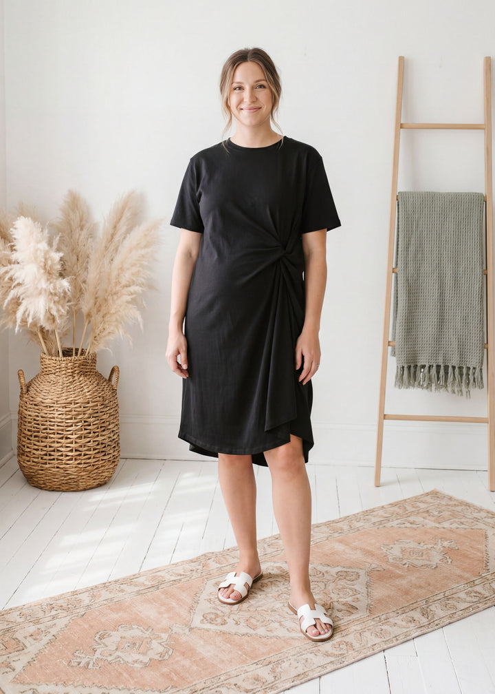 Side Knot Jersey Dress