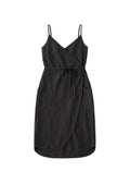 Spaghetti-Strap Linen Wrap Dress