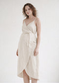 Spaghetti-Strap Linen Wrap Dress