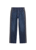 Straight Leg Knit Panel Jeans