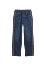 Straight Leg Knit Panel Jeans