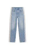 Straight Leg Knit Panel Jeans