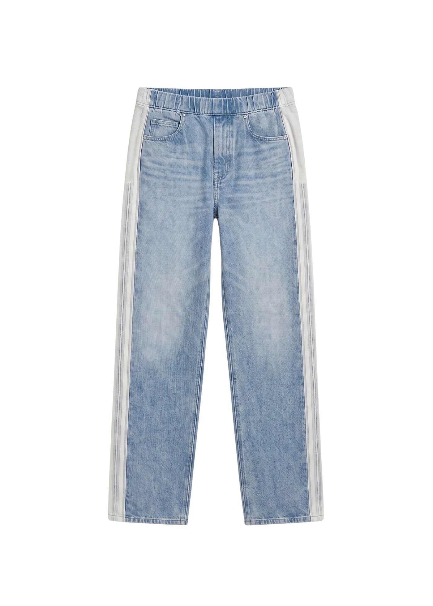 Straight Leg Knit Panel Jeans