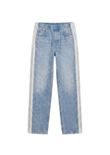 Straight Leg Knit Panel Jeans