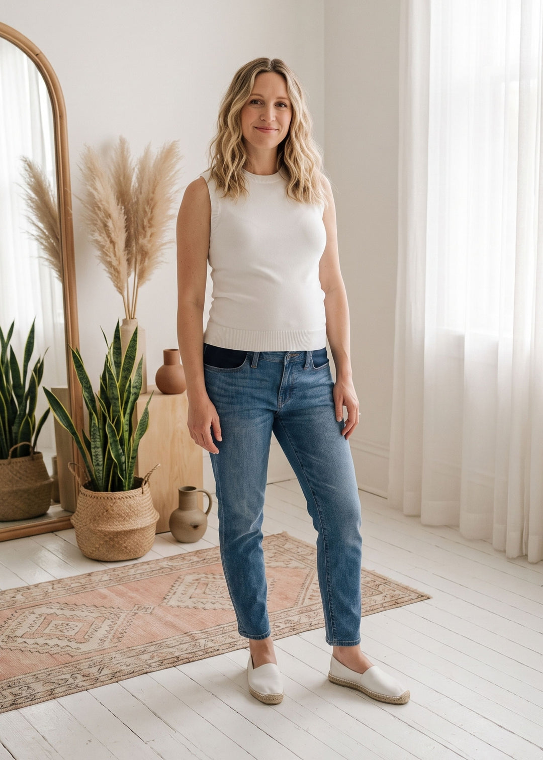 Stretch Panel Ankle Pant