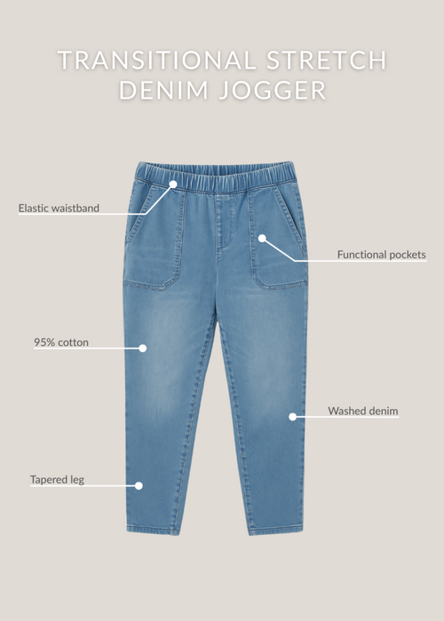 Transitional Stretch Denim Jogger