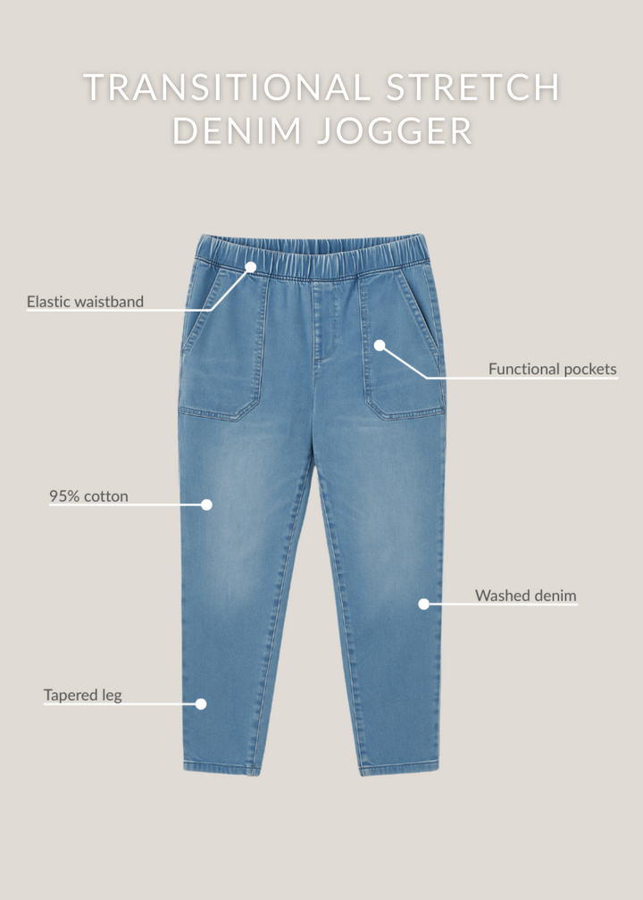 Transitional Stretch Denim Jogger