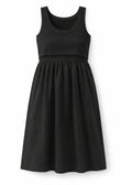 Lift-up cotton nursing dress in Black — flat lay