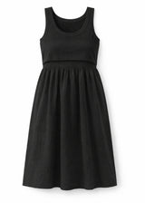 Lift-up cotton nursing dress in Black — flat lay