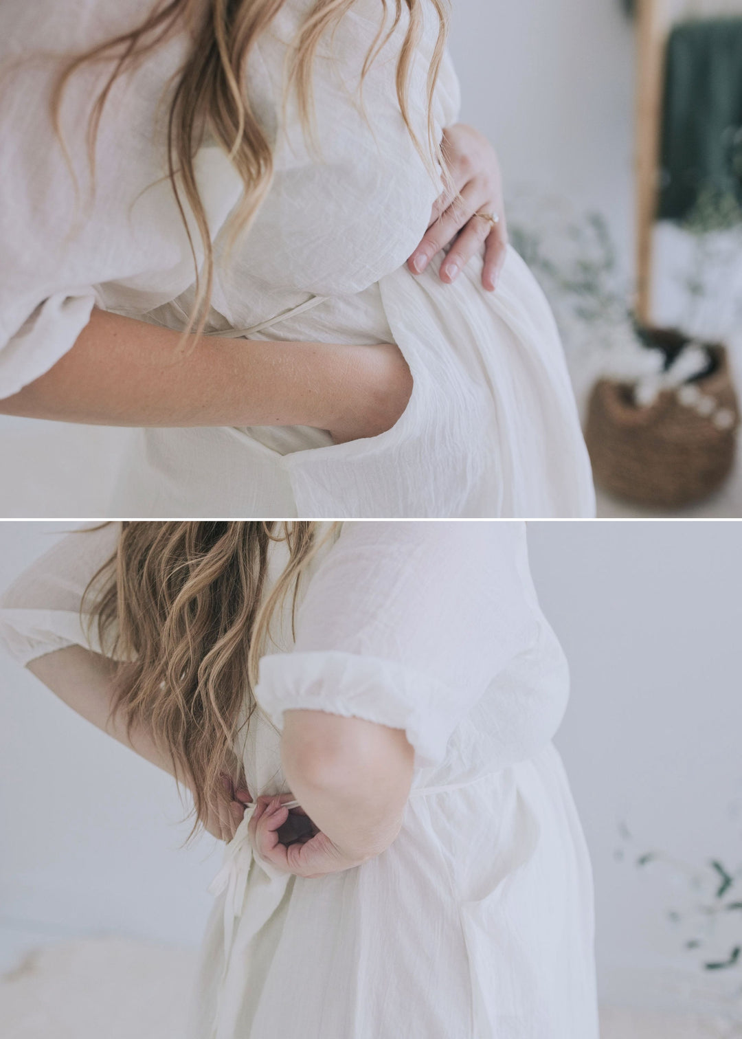Textured Nursing Crossover Dress