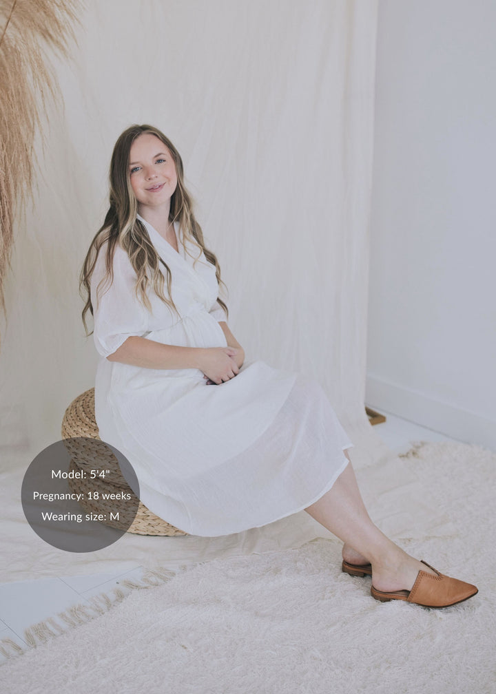 Textured Nursing Crossover Dress