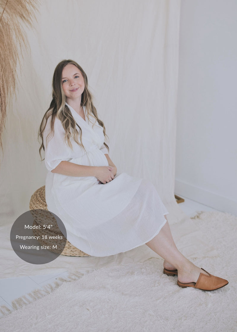 Textured Nursing Crossover Dress