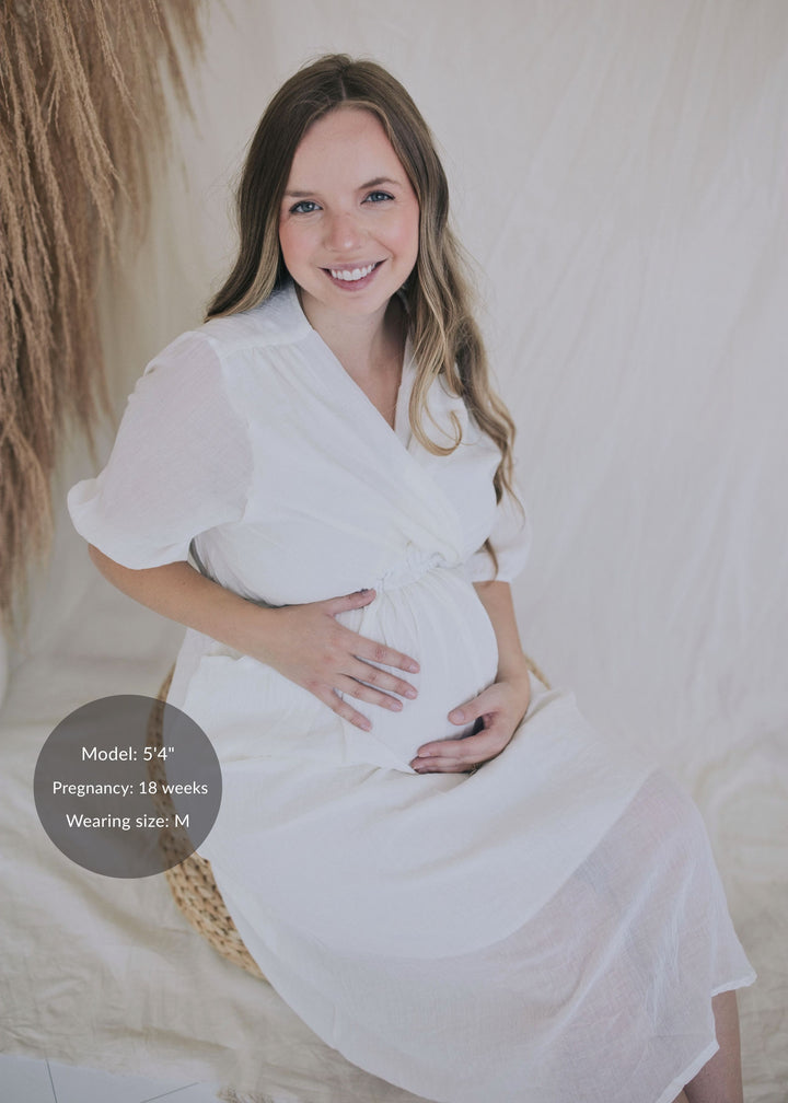 Textured Nursing Crossover Dress