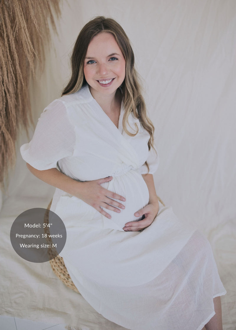 Textured Nursing Crossover Dress