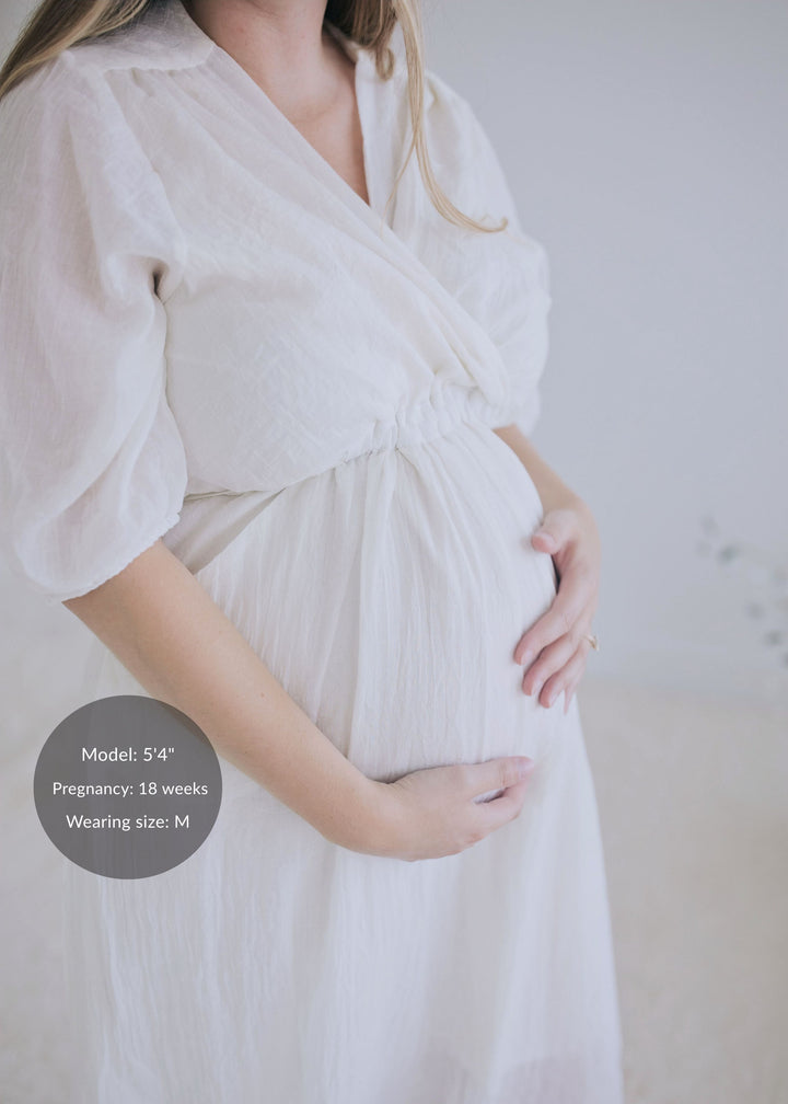 Textured Nursing Crossover Dress