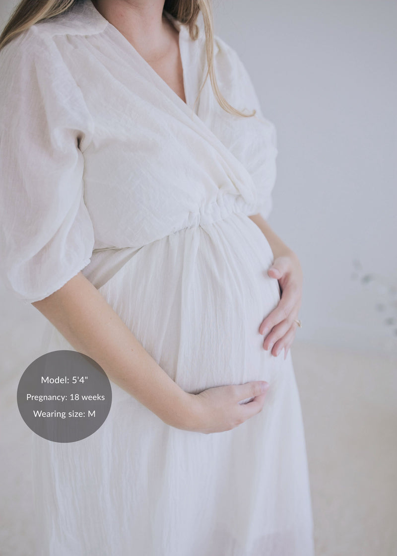 Textured Nursing Crossover Dress