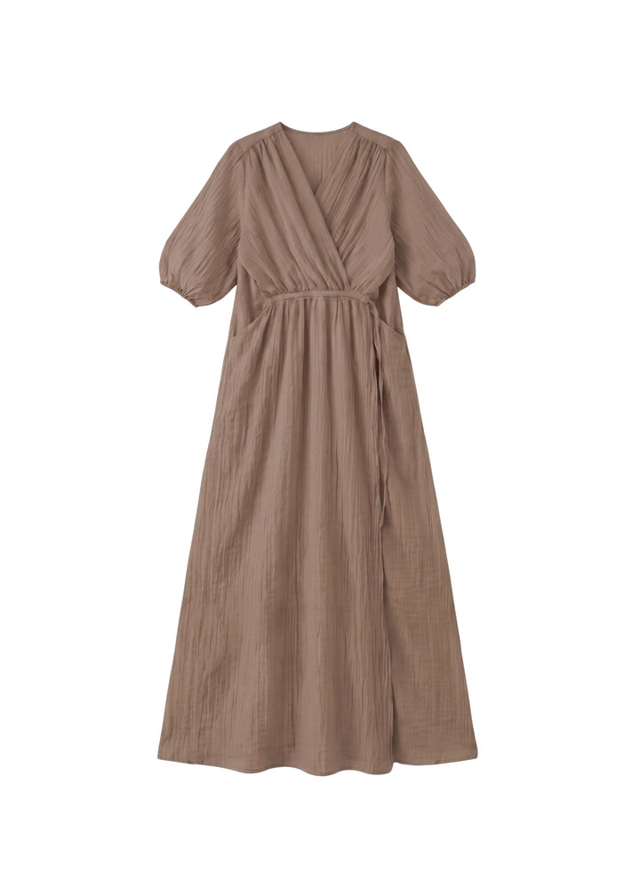 Textured Nursing Crossover Dress