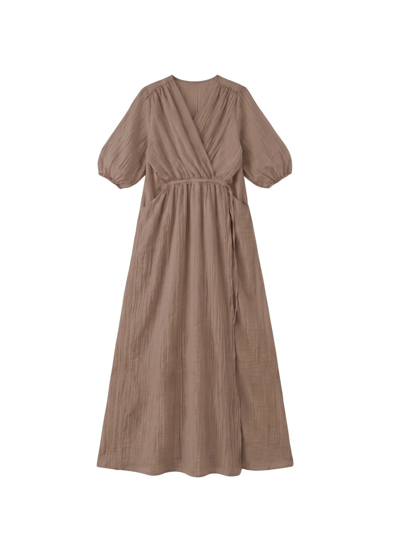 Textured Nursing Crossover Dress