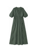 Textured Nursing Crossover Dress