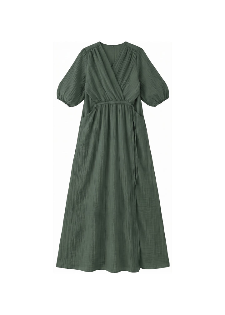 Textured Nursing Crossover Dress