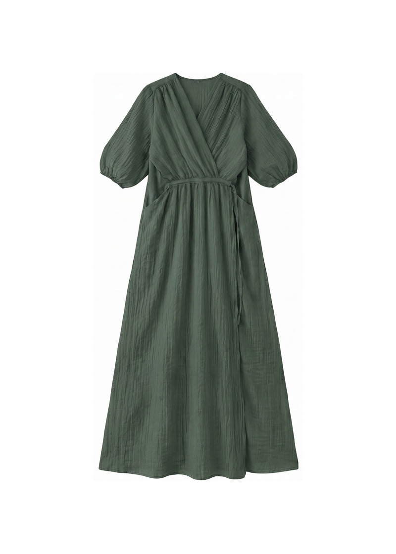Textured Nursing Crossover Dress