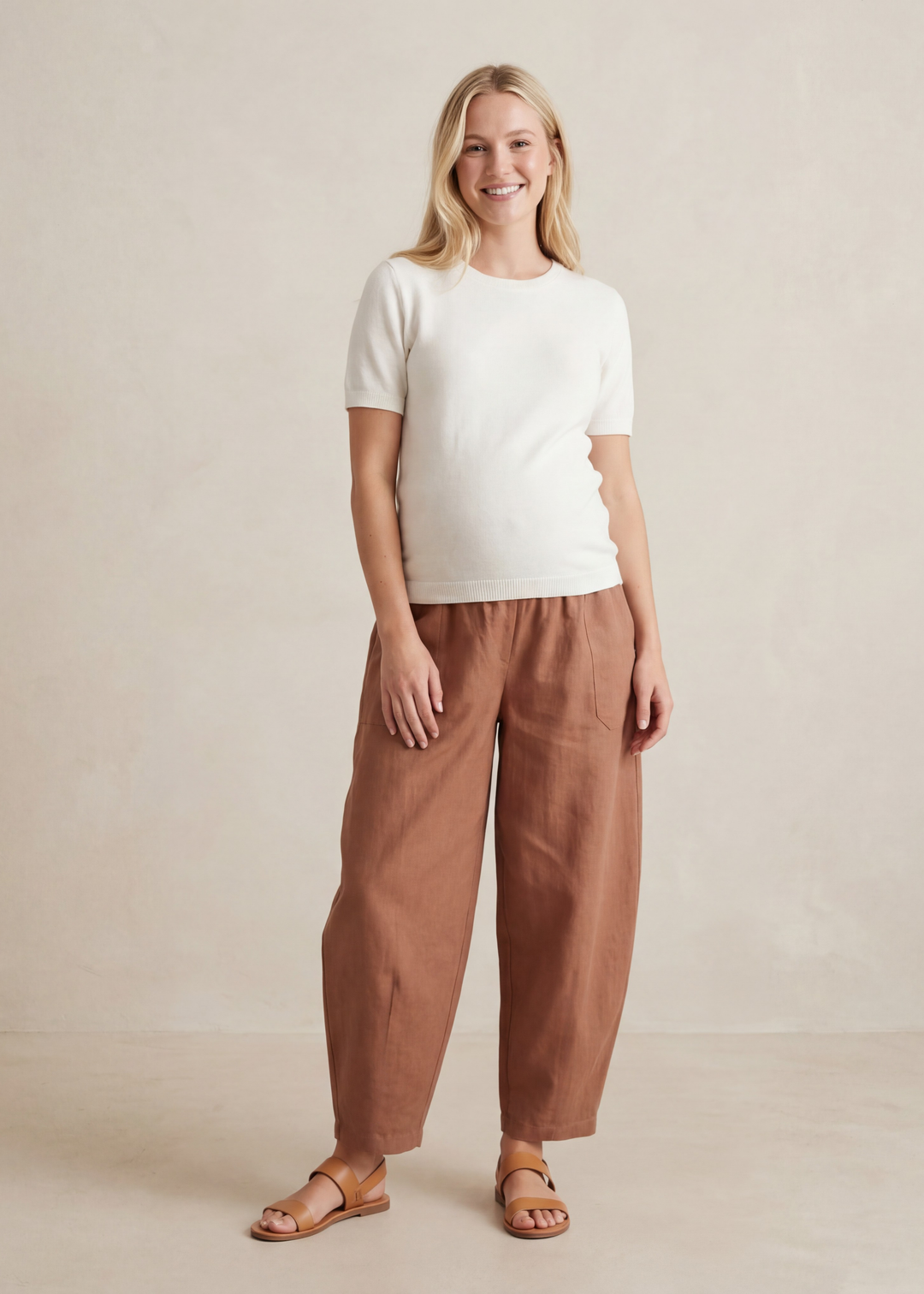 The Everyday Barrel Pant in Linen/Cotton