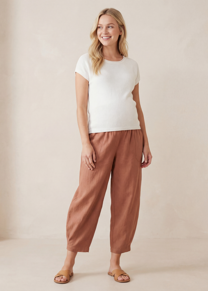 The Everyday Barrel Pant in Linen/Cotton